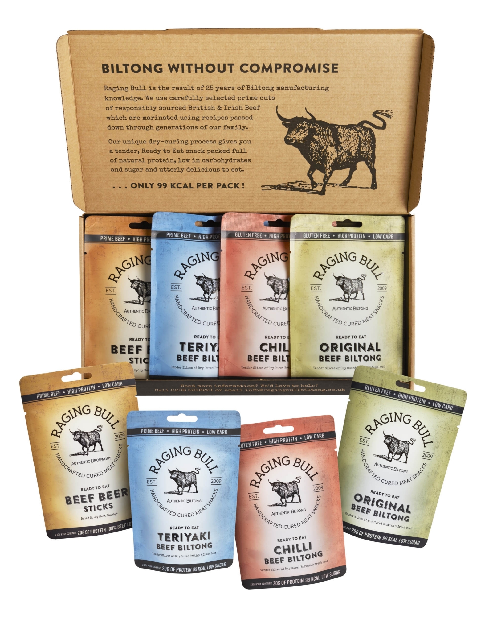 Raging Bull Snacks biltong variety box