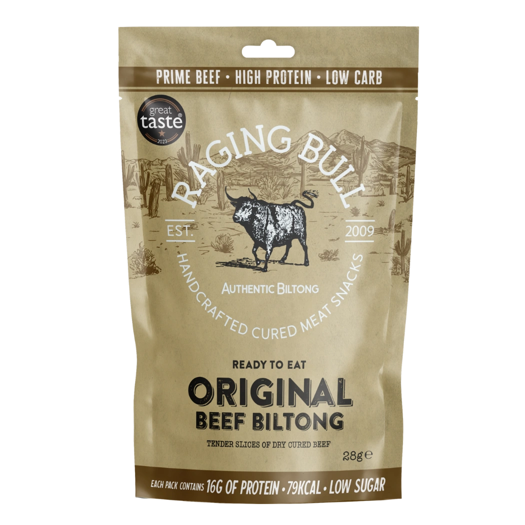 Raging Bull Original Beef Biltong 250g bag