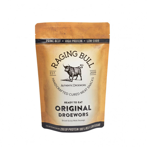 Buy Droewors. Droewors biltong from Raging Bull Snacks. High in protein. Low in Carbs. Made in the UK.