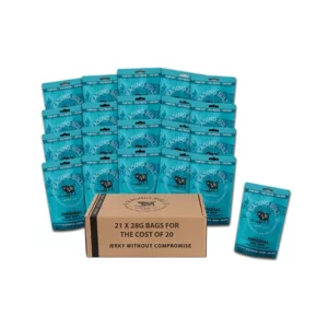 Original Beef Jerky from Raging Bull Snacks. 21 bags for the price of 20. High in protein