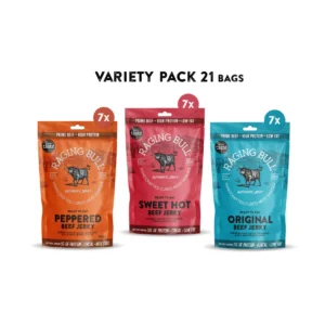 Biltong and Jerky Variety Pack of 21 bags with 3 different flavours, chilli, original and teriyaki